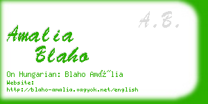 amalia blaho business card